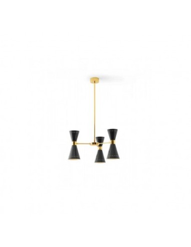 LAMPADA A SOSPENSIONE STILNOVO MEGAFONO 3x2 ORO / NERO