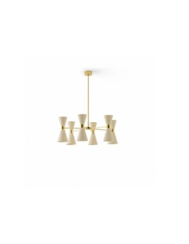 LAMPADA A SOSPENSIONE STILNOVO MEGAFONO 6x2 ORO / AVORIO