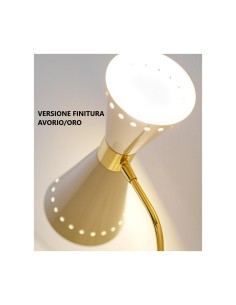 LAMPADA A SOSPENSIONE STILNOVO MEGAFONO 6x2 ORO / AVORIO 2