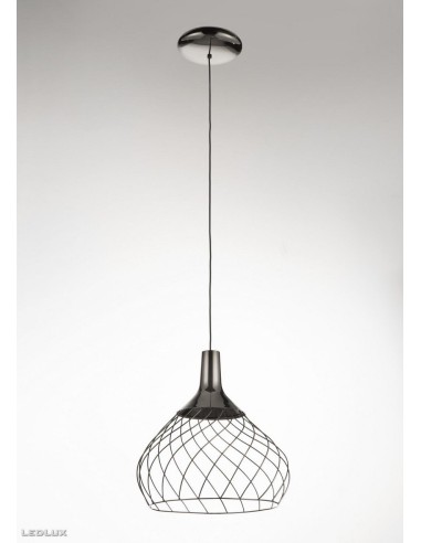 LAMPADA A SOSPENSIONE STILNOVO MONGOLFIER Ø40 GALVANICA NICHEL NERO