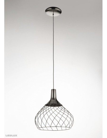 LAMPADA A SOSPENSIONE STILNOVO MONGOLFIER Ø40 GALVANICA NICHEL NERO