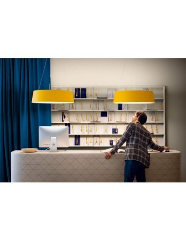 LAMPADA A SOSPENSIONE STILNOVO OXYGEN Ø56 GIALLO / BIANCO