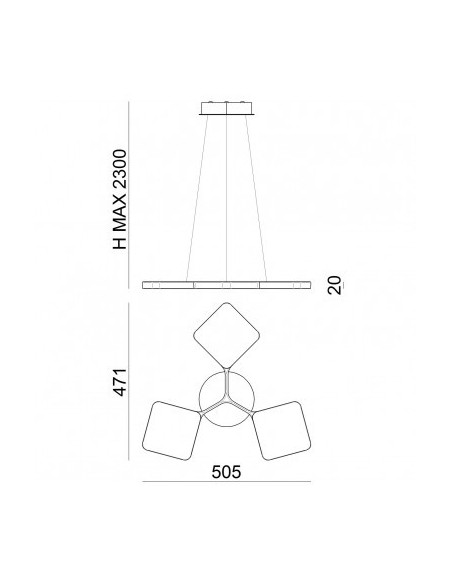 LAMPADA A SOSPENSIONE STILNOVO QUAD 3 MODULI MONO BIANCO