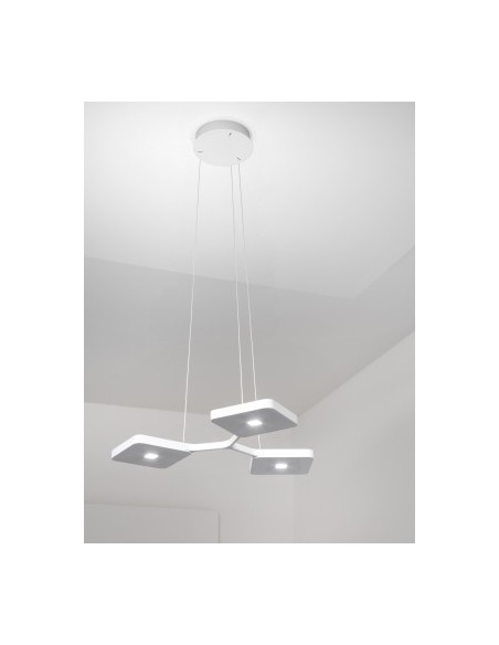 LAMPADA A SOSPENSIONE STILNOVO QUAD 3 MODULI BIS BIANCO