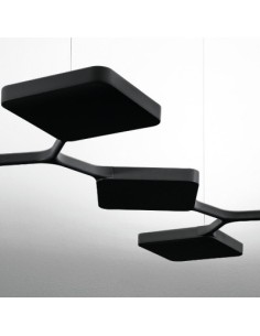 LAMPADA A SOSPENSIONE STILNOVO QUAD 7 MODULI MONO NERO 2