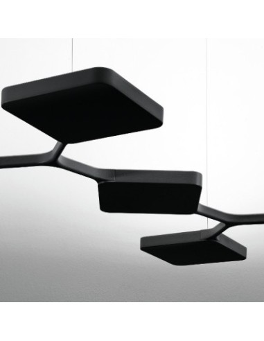 LAMPADA A SOSPENSIONE STILNOVO QUAD 7 MODULI MONO NERO