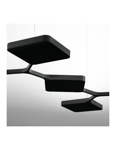 LAMPADA A SOSPENSIONE STILNOVO QUAD 7 MODULI MONO NERO