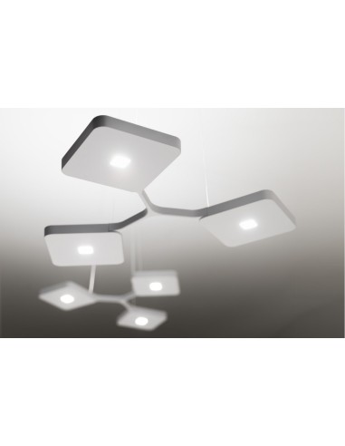 LAMPADA A SOSPENSIONE STILNOVO QUAD 7 MODULI BIS BIANCO