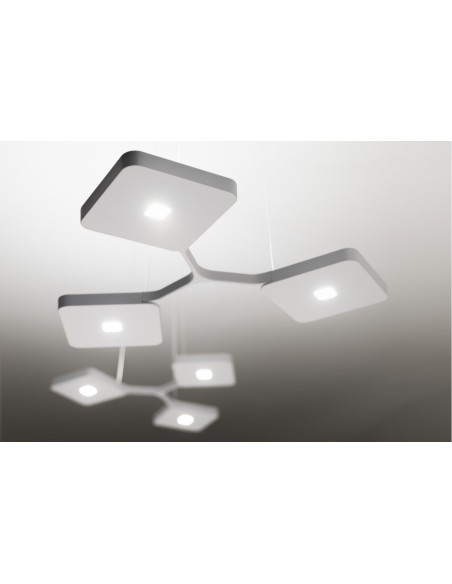 LAMPADA A SOSPENSIONE STILNOVO QUAD 7 MODULI BIS BIANCO