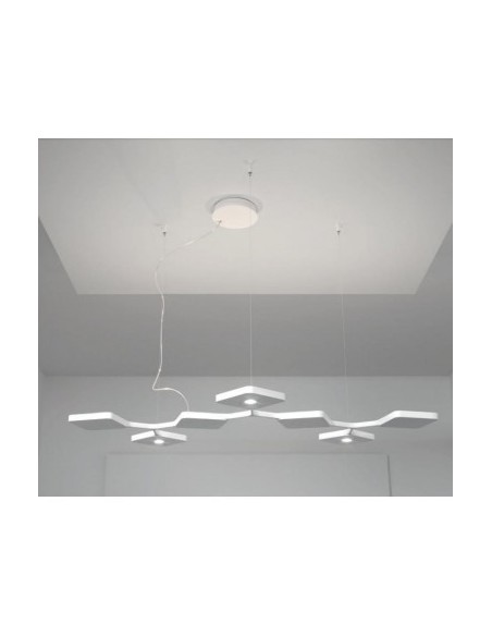 LAMPADA A SOSPENSIONE STILNOVO QUAD 7 MODULI BIS BIANCO