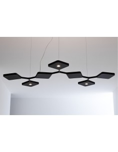 LAMPADA A SOSPENSIONE STILNOVO QUAD 7 MODULI BIS NERO