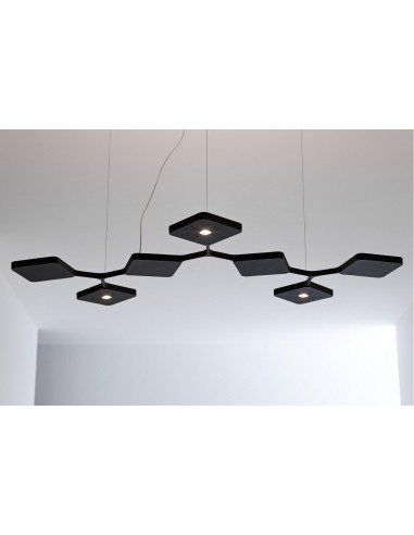 LAMPADA A SOSPENSIONE STILNOVO QUAD 7 MODULI BIS NERO