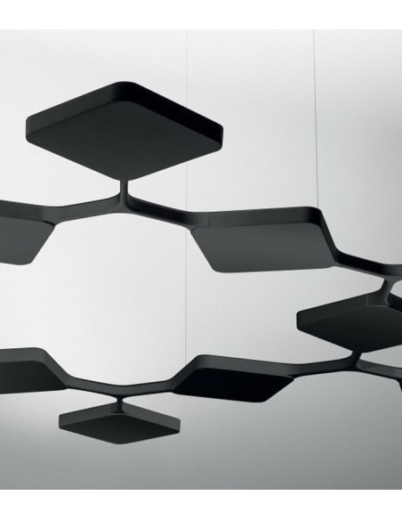 LAMPADA A SOSPENSIONE STILNOVO QUAD 9 MODULI MONO NERO