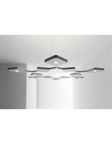 LAMPADA A SOSPENSIONE STILNOVO QUAD 9 MODULI BIS BIANCO