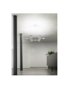 LAMPADA A SOSPENSIONE STILNOVO QUAD 12 MODULI MONO BIANCO