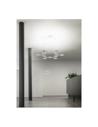LAMPADA A SOSPENSIONE STILNOVO QUAD 12 MODULI MONO BIANCO