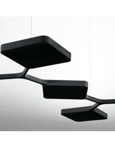 LAMPADA A SOSPENSIONE STILNOVO QUAD 12 MODULI MONO NERO