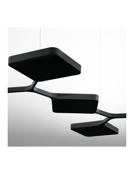 LAMPADA A SOSPENSIONE STILNOVO QUAD 12 MODULI MONO NERO