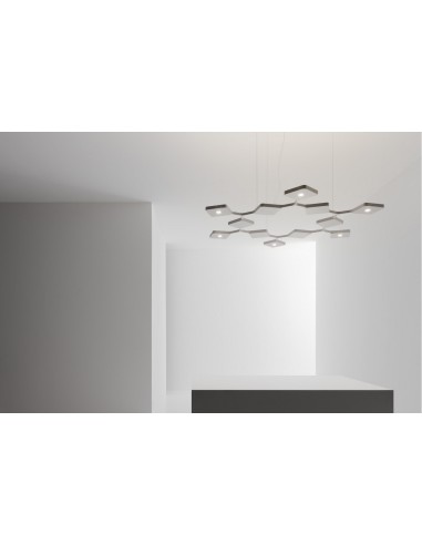 LAMPADA A SOSPENSIONE STILNOVO QUAD 12 MODULI BIS BIANCO