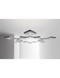 LAMPADA A SOSPENSIONE STILNOVO QUAD 12 MODULI BIS BIANCO 2