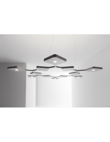 LAMPADA A SOSPENSIONE STILNOVO QUAD 12 MODULI BIS BIANCO