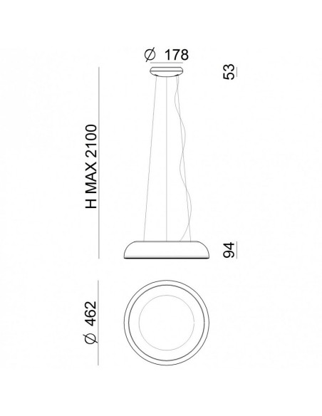 LAMPADA A SOSPENSIONE STILNOVO REFLEXIO Ø46 BIANCO / BIANCO