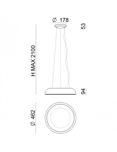LAMPADA A SOSPENSIONE STILNOVO REFLEXIO Ø46 NERO / BIANCO 2