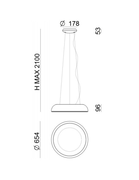 LAMPADA A SOSPENSIONE STILNOVO REFLEXIO Ø65 BIANCO / BIANCO