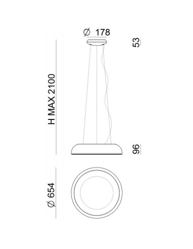 LAMPADA A SOSPENSIONE STILNOVO REFLEXIO Ø65 CHOCOLATE / BIANCO