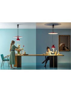 LAMPADA A SOSPENSIONE STILNOVO SALISCENDI ROSSO / BIANCO