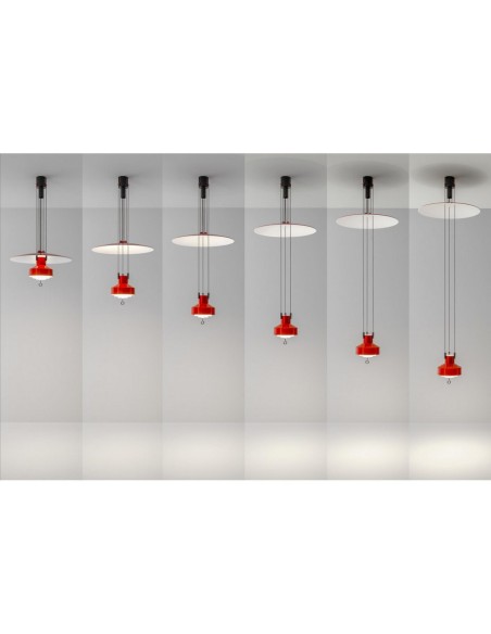 LAMPADA A SOSPENSIONE STILNOVO SALISCENDI ROSSO / BIANCO