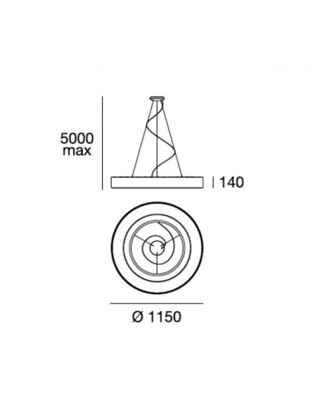 LAMPADA A SOSPENSIONE STILNOVO SATURN Ø115 BIANCO