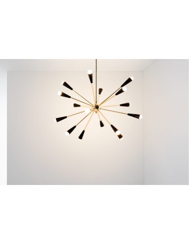 LAMPADA A SOSPENSIONE STILNOVO SPUTNIK ORO / NERO