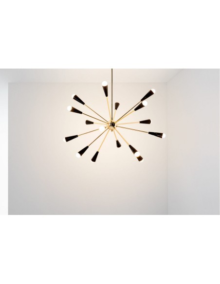 LAMPADA A SOSPENSIONE STILNOVO SPUTNIK ORO / NERO
