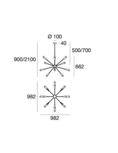 LAMPADA A SOSPENSIONE STILNOVO SPUTNIK ORO / AVORIO