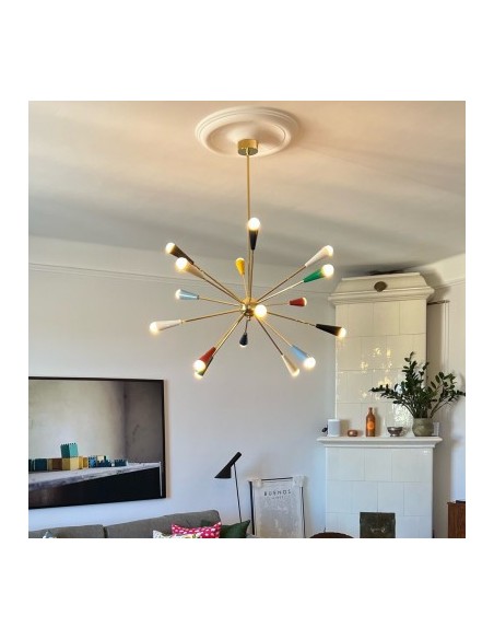 LAMPADA A SOSPENSIONE STILNOVO SPUTNIK ORO / MULTICOLOR