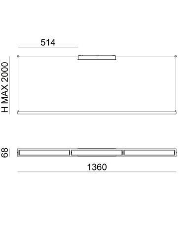 LAMPADA A SOSPENSIONE STILNOVO TABLET 1x3 SOURCES NERO