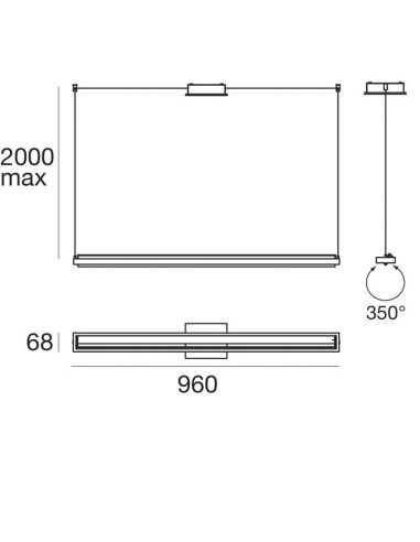 LAMPADA A SOSPENSIONE STILNOVO TABLET 1 SOURCES BIANCO