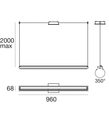 LAMPADA A SOSPENSIONE STILNOVO TABLET 1 SOURCES BIANCO