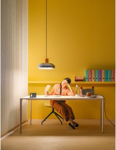 LAMPADA A SOSPENSIONE STILNOVO TREPIU' CROMATO / GIALLO 2