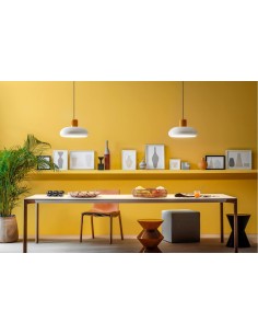 LAMPADA A SOSPENSIONE STILNOVO TREPIU' BIANCO / GIALLO 2