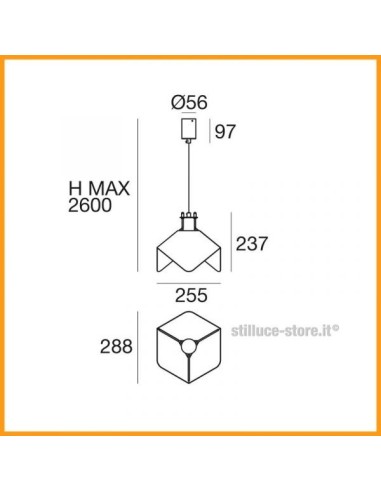LAMPADA A SOSPENSIONE STILNOVO TRIEDO BIANCO