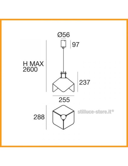 LAMPADA A SOSPENSIONE STILNOVO TRIEDO BIANCO