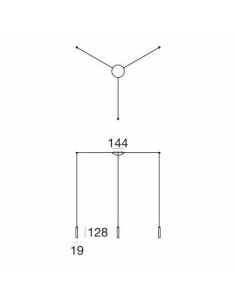 LAMPADA A SOSPENSIONE STILNOVO 2NIGHTS 3 SOURCES BIANCO / ORO ROSA 2