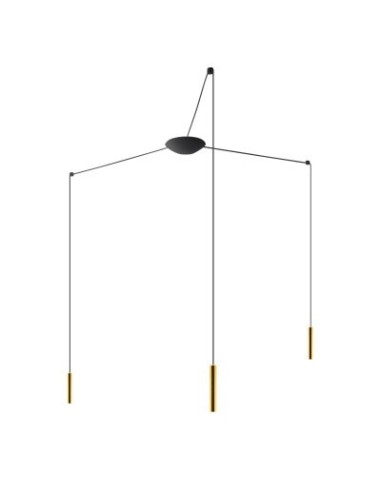 LAMPADA A SOSPENSIONE STILNOVO 2NIGHTS 3 SOURCES NERO / ORO