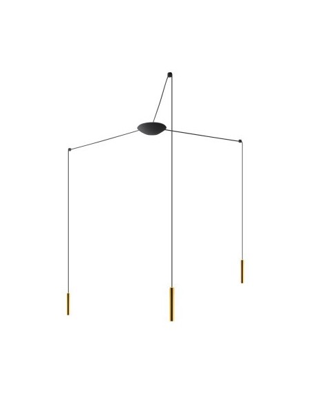 LAMPADA A SOSPENSIONE STILNOVO 2NIGHTS 3 SOURCES NERO / ORO