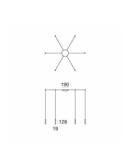 LAMPADA A SOSPENSIONE STILNOVO 2NIGHTS 6 SOURCES BIANCO / ORO ROSA