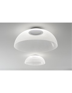 LAMPADA A SOFFITTO/PARETE STILNOVO DEMI  Ø70 BIANCO / TRASPARENTE