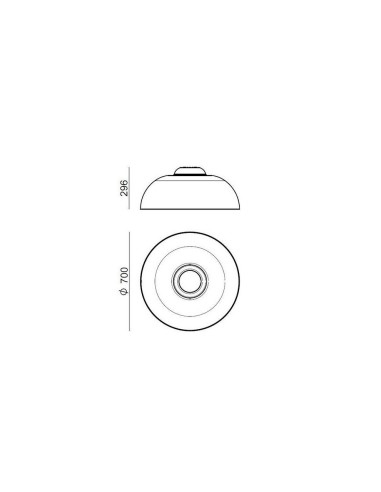 LAMPADA A SOFFITTO/PARETE STILNOVO DEMI  Ø70 BIANCO / TRASPARENTE