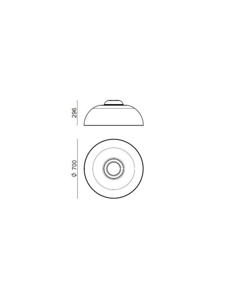 LAMPADA A SOFFITTO/PARETE STILNOVO DEMI  Ø70 BIANCO / TRASPARENTE